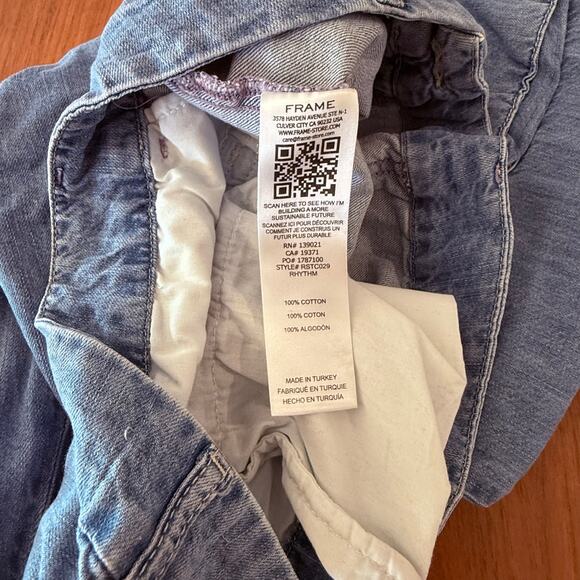 Frame Jeans Size 30 Relaxed Cargo Mid Waist Straight Leg Medium Light Wash - Picture 12 of 12